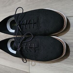 Cole Haan Black Stitchlite Knit Wingtip Oxfords Size 10